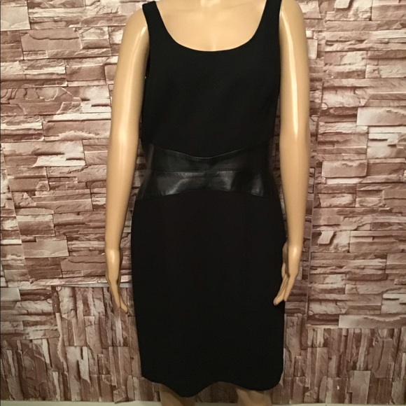 Liz Claiborne career dress with leather trim - Size 12 - Picture 5 of 9
